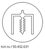 Installation for drilling rig symbol mining bore hole digger earth auger geodetic work icon in circle round black color vector illustration image outline contour line thin style simple. Installation for drilling rig symbol mining bore hole digger earth auger geodetic work icon in circle round black color vector illustration image outline contour line thin style. Стоковая иллюстрация, агентство Ingram Publishing / Фотобанк Лори