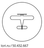 Propelier aircraft retro vintage small plane single engine icon in circle round black color vector illustration image outline contour line thin style simple. Propelier aircraft retro vintage small plane single engine icon in circle round black color vector illustration image outline contour line thin style. Стоковая иллюстрация, агентство Ingram Publishing / Фотобанк Лори