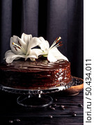 delicious chocolate cake with lily. Стоковое фото, агентство Ingram Publishing / Фотобанк Лори
