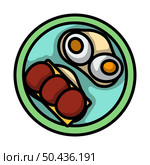Icon Of Omlet And Sandwich. Editable Bold Outline With Color Fill Design. Vector Illustration. Стоковая иллюстрация, агентство Ingram Publishing / Фотобанк Лори