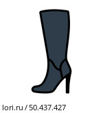 Autumn Woman High Heel Boot Icon. Editable Bold Outline With Color Fill Design. Vector Illustration. Стоковая иллюстрация, агентство Ingram Publishing / Фотобанк Лори