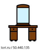 Dresser With Mirror Icon. Editable Bold Outline With Color Fill Design. Vector Illustration. Стоковая иллюстрация, агентство Ingram Publishing / Фотобанк Лори