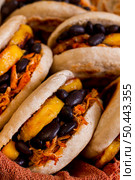 close up delicious arepas with filling. Стоковое фото, агентство Ingram Publishing / Фотобанк Лори