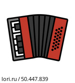Accordion Icon. Editable Bold Outline With Color Fill Design. Vector Illustration. Стоковая иллюстрация, агентство Ingram Publishing / Фотобанк Лори