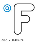 Fahrenheit Degree Icon. Editable Bold Outline With Color Fill Design. Vector Illustration. Стоковая иллюстрация, агентство Ingram Publishing / Фотобанк Лори