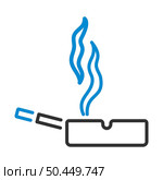 Cigarette In An Ashtray Icon. Editable Bold Outline With Color Fill Design. Vector Illustration. Стоковая иллюстрация, агентство Ingram Publishing / Фотобанк Лори
