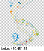 Musical design from musical notes elements. Shadow is transparent and can applied on any color background not only white. Elegant creative design isolated on white. Vector illustration. Стоковая иллюстрация, агентство Ingram Publishing / Фотобанк Лори