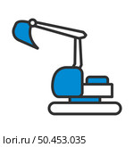 Icon Of Construction Bulldozer. Editable Bold Outline With Color Fill Design. Vector Illustration. Стоковая иллюстрация, агентство Ingram Publishing / Фотобанк Лори