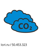 CO 2 Cloud Icon. Editable Bold Outline With Color Fill Design. Vector Illustration. Стоковая иллюстрация, агентство Ingram Publishing / Фотобанк Лори