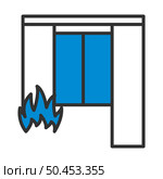 Home Fire Icon. Editable Bold Outline With Color Fill Design. Vector Illustration. Стоковая иллюстрация, агентство Ingram Publishing / Фотобанк Лори