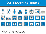 Electrics Icon Set. Editable Bold Outline With Color Fill Design. Vector Illustration. Стоковая иллюстрация, агентство Ingram Publishing / Фотобанк Лори
