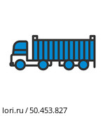 Container Truck Icon. Editable Bold Outline With Color Fill Design. Vector Illustration. Стоковая иллюстрация, агентство Ingram Publishing / Фотобанк Лори