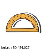 Ruler sticker with shadow on education theme. Back to school. Vector illustration. Стоковая иллюстрация, агентство Ingram Publishing / Фотобанк Лори