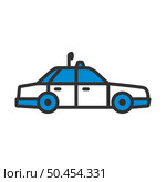 Police Car Icon. Editable Bold Outline With Color Fill Design. Vector Illustration. Стоковая иллюстрация, агентство Ingram Publishing / Фотобанк Лори