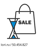 Sale Bag With Hourglass Icon. Editable Bold Outline With Color Fill Design. Vector Illustration. Стоковая иллюстрация, агентство Ingram Publishing / Фотобанк Лори