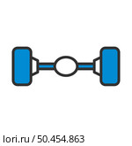 Car Rear Axle Icon. Editable Bold Outline With Color Fill Design. Vector Illustration. Стоковая иллюстрация, агентство Ingram Publishing / Фотобанк Лори
