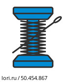 Sewing Reel With Thread Icon. Editable Bold Outline With Color Fill Design. Vector Illustration. Стоковая иллюстрация, агентство Ingram Publishing / Фотобанк Лори