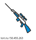 Sniper Rifle Icon. Editable Bold Outline With Color Fill Design. Vector Illustration. Стоковая иллюстрация, агентство Ingram Publishing / Фотобанк Лори