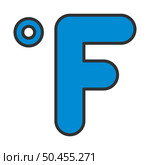 Fahrenheit Degree Icon. Editable Bold Outline With Color Fill Design. Vector Illustration. Стоковая иллюстрация, агентство Ingram Publishing / Фотобанк Лори