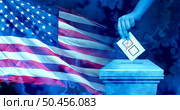 United States elections and American vote or voter and America voting or USA partisan politics as Republicans and Democrats in a political election with 3D illustration elements. Стоковое фото, агентство Ingram Publishing / Фотобанк Лори