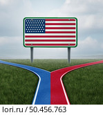 American election concept as a United States politics election idea as the left and right wing representing conservative and liberal voting campaign in a 3D illustration elements. Стоковое фото, агентство Ingram Publishing / Фотобанк Лори