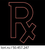 Neon rx symbol prescription red color vector illustration image flat style light. Neon rx symbol prescription red color vector illustration image flat style. Стоковая иллюстрация, агентство Ingram Publishing / Фотобанк Лори