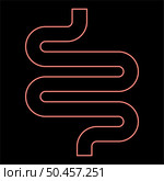 Neon intestine or bowels red color vector illustration image flat style light. Neon intestine or bowels red color vector illustration image flat style. Стоковая иллюстрация, агентство Ingram Publishing / Фотобанк Лори