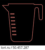 Neon measuring capacity cup red color vector illustration image flat style light. Neon measuring capacity cup red color vector illustration image flat style. Стоковая иллюстрация, агентство Ingram Publishing / Фотобанк Лори