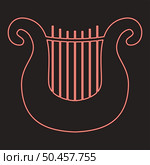 Neon harp red color vector illustration image flat style light. Neon harp red color vector illustration image flat style. Стоковая иллюстрация, агентство Ingram Publishing / Фотобанк Лори