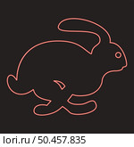 Neon rabbit hare concept speed red color vector illustration image flat style light. Neon rabbit hare concept speed red color vector illustration image flat style. Стоковая иллюстрация, агентство Ingram Publishing / Фотобанк Лори