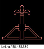 Neon oil well Derrick rig for oil in out red color vector illustration image flat style light. Neon oil well Derrick rig for oil in out red color vector illustration image flat style. Стоковая иллюстрация, агентство Ingram Publishing / Фотобанк Лори