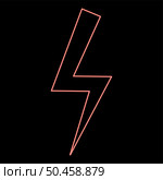 Neon lightning bolt Electric power Flash thunderbolt red color vector illustration image flat style light. Neon lightning bolt Electric power Flash thunderbolt red color vector illustration image flat style. Стоковая иллюстрация, агентство Ingram Publishing / Фотобанк Лори
