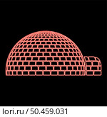 Neon igloo dwelling with icy cubes blocks Place when live inuits and eskimos Arctic home Dome shape red color vector illustration image flat style light. Neon igloo dwelling with icy cubes blocks Place when live inuits and eskimos Arctic home Dome shape red color vector illustration image flat style. Стоковая иллюстрация, агентство Ingram Publishing / Фотобанк Лори