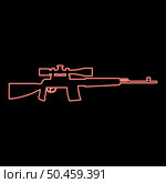 Neon sniper rifle icon black color vector illustration flat style simple image red color vector illustration image flat style light. Neon sniper rifle icon black color vector illustration flat style image red color vector illustration image flat style. Стоковая иллюстрация, агентство Ingram Publishing / Фотобанк Лори