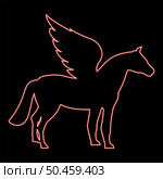 Neon pegasus Winged horse silhouette Mythical creature Fabulous animal icon black color vector illustration flat style simple image red color vector illustration image flat style light. Neon pegasus Winged horse silhouette Mythical creature Fabulous animal icon black color vector illustration flat style image red color vector illustration image flat style. Стоковая иллюстрация, агентство Ingram Publishing / Фотобанк Лори