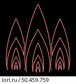 Neon three flame fire Burn bonfire 3 tongues red color vector illustration image flat style light. Neon three flame fire Burn bonfire 3 tongues red color vector illustration image flat style. Стоковая иллюстрация, агентство Ingram Publishing / Фотобанк Лори