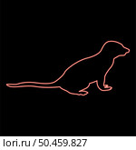 Neon meerkat in pose Suricata Suricatta red color vector illustration image flat style light. Neon meerkat in pose Suricata Suricatta red color vector illustration image flat style. Стоковая иллюстрация, агентство Ingram Publishing / Фотобанк Лори