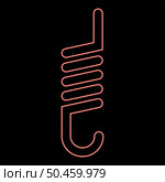 Neon spring with crochet spiral shape red color vector illustration image flat style light. Neon spring with crochet spiral shape red color vector illustration image flat style. Стоковая иллюстрация, агентство Ingram Publishing / Фотобанк Лори