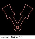 Neon pistons of engine two items with rods aligned for car crankshaft cylinder camshaft red color vector illustration image flat style light. Neon pistons of engine two items with rods aligned for car crankshaft cylinder camshaft red color vector illustration image flat style. Стоковая иллюстрация, агентство Ingram Publishing / Фотобанк Лори