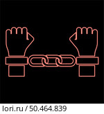 Neon hands in handcuffs Criminal concept Arrested punishment Bondage convict red color vector illustration image flat style light. Neon hands in handcuffs Criminal concept Arrested punishment Bondage convict red color vector illustration image flat style. Стоковая иллюстрация, агентство Ingram Publishing / Фотобанк Лори