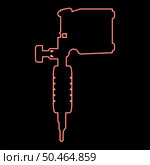 Neon tattoos red color vector illustration image flat style light. Neon tattoo machine red color vector illustration image flat style. Стоковая иллюстрация, агентство Ingram Publishing / Фотобанк Лори
