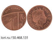 One penny coin over a white background. Стоковое фото, агентство Ingram Publishing / Фотобанк Лори