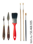 Set of paint brushes isolated on the white background. Стоковое фото, агентство Ingram Publishing / Фотобанк Лори