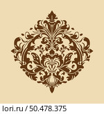 Damask baroque ornament. Ornate element for design in Victorian style. It can be used for decorating of wedding invitations, greeting cards, decoration for bags and clothes.Vector illustration. Стоковая иллюстрация, агентство Ingram Publishing / Фотобанк Лори