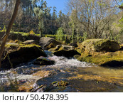 Water stream near Fecha de Barjas waterfall (also known as Tahiti waterfall) in the mountains of Peneda-Geres National Park, Portugal. Стоковое фото, агентство Ingram Publishing / Фотобанк Лори