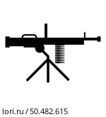Machine-gun weapon icon black color vector illustration image flat style simple. Machine-gun weapon icon black color vector illustration image flat style. Стоковая иллюстрация, агентство Ingram Publishing / Фотобанк Лори