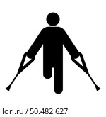 Man with broken leg crutch cane gypsum foot stick using sticks person crutches trauma concept icon black color vector illustration image flat style simple. Man with broken leg crutch cane gypsum foot stick using sticks person crutches trauma concept icon black color vector illustration image flat style. Стоковая иллюстрация, агентство Ingram Publishing / Фотобанк Лори