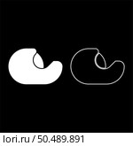 Dispenser with scotch tape adhesive for table set icon white color vector illustration image simple solid fill outline contour line thin flat style. Dispenser with scotch tape adhesive for table set icon white color vector illustration image solid fill outline contour line thin flat style. Стоковая иллюстрация, агентство Ingram Publishing / Фотобанк Лори