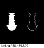 Siphon plumbing fixtures sewer drain under sink sewerage set icon white color vector illustration image simple solid fill outline contour line thin flat style. Siphon plumbing fixtures sewer drain under sink sewerage set icon white color vector illustration image solid fill outline contour line thin flat style. Стоковая иллюстрация, агентство Ingram Publishing / Фотобанк Лори