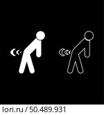 Man farts break wind farting bloating gas cloud stench bad smell flatulency set icon white color vector illustration image simple solid fill outline contour line thin flat style. Man farts break wind farting bloating gas cloud stench bad smell flatulency set icon white color vector illustration image solid fill outline contour line thin flat style. Стоковая иллюстрация, агентство Ingram Publishing / Фотобанк Лори